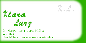 klara lurz business card